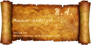 Mauter Alárd névjegykártya